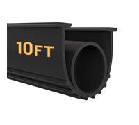 DGSL Kit de joints en caoutchouc pour bas de porte de garage, bande d'étanchéité universelle résistante aux intempéries, extrémités en T de 8 mm, largeur 9,5 cm (3 m, noir)