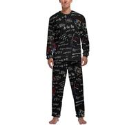 Dgsxynth Ensemble de pyjama pour homme avec haut à manches longues et pantalon de boxe Boston Terrier, Éducation linéaire des mathématiques, M