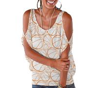 Dgsxynth Haut pour femme, beau motif sirène, haut ample à épaules dénudées pour le travail et le bureau, Motif sport de basketball, 3XL