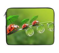 Dgsxynth Housse pour ordinateur portable 12" Motif coccinelle Vert paysage