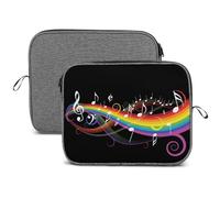 Dgsxynth Housse pour ordinateur portable 13" Motif flocon de neige et note de musique arc-en-ciel
