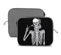 Dgsxynth Housse pour ordinateur portable 13 pouces, housse pour ordinateur portable drôle rock and roll squelette crâne flocon de neige