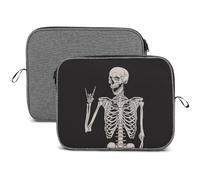 Dgsxynth Housse pour ordinateur portable 13" Rock And Roll Squelette Crâne Flocon de neige Housse pour ordinateur portable