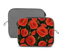Dgsxynth Housse pour ordinateur portable 14" Motif coquelicot rouge flocon de neige