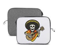 Dgsxynth Housse pour ordinateur portable 14" Motif guitare mexicaine crâne flocon de neige