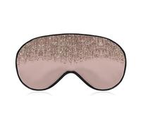 Dgsxynth Masque de sommeil en tissu lisse, rose pâle, or rose pailleté, masque de sommeil pour les yeux avec bandeau réglable pour homme et femme