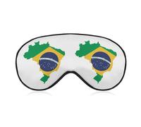 Dgsxynth Masque pour les yeux en tissu lisse, drapeau du Brésil vert, masque de sommeil avec bandeau réglable pour hommes, femmes