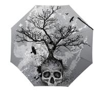 Dgsxynth Parapluie pliable pour chien Samoyède, parapluie de voyage pour coupe-vent, imperméable, Arbre crâne horreur, Manuel