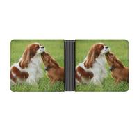 Dgsxynth Poche pour pièces de monnaie, portefeuille en cuir coloré pour crème glacée, portefeuille fin en cuir pour cartes de crédit, Cavalier King Charles., One Size