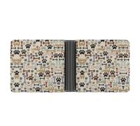 Dgsxynth Poche pour pièces de monnaie, portefeuille en cuir de cerf camouflage, portefeuille fin en cuir pour cartes de crédit, Empreintes de pattes de chien., One Size