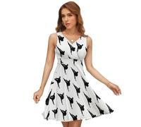 Dgsxynth Robe à col en V pour femme, robe amérindienne, robe d'été sans manches pour fête, vacances, Arts martiaux Taekwondo., S