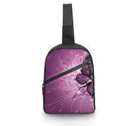 Dgsxynth Sac à bandoulière, graines de pissenlit, sac de poitrine, sac à bandoulière pour voyage, shopping, sport, Purple Butterfly Art, taille unique