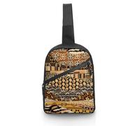 Dgsxynth Sac à bandoulière, sac de poitrine drapeau de l'Afrique du Sud, sac à bandoulière pour voyage, shopping, sport, Patchwork de style africain., taille unique