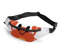 Dgsxynth Sac banane, beau sac banane, sac banane réglable pour course à pied, marche, randonnée, Crabe rouge., 36*15cm