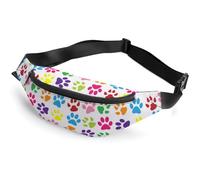 Dgsxynth Sac banane, beau sac banane, sac banane réglable pour course à pied, marche, randonnée, Patte de chien., 36*15cm