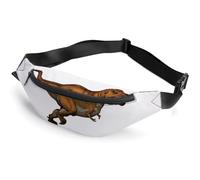 Dgsxynth Sac banane en cuir de vache noir réglable pour course à pied, marche, randonnée, Dinosaures qui marchent, 36*15cm