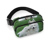 Dgsxynth Sac banane mexicain Dia De Muertos - Sac banane réglable pour course à pied, marche, randonnée, Samoyed Dog, 20x13cm