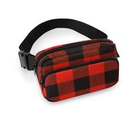 Dgsxynth Sac banane, motif guépard, sac banane réglable pour course à pied, marche, randonnée, Motif buffle rouge et noir., 20x13cm