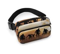 Dgsxynth Sac banane, motif guépard, sac banane réglable pour course à pied, marche, randonnée, Zombies Dead Men Marche de nuit, 20x13cm