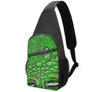 Dgsxynth Sac de poitrine, sac à bandoulière à bulles et bière, sac à bandoulière décontracté pour homme et femme, Texture peau d'alligator, Taille unique