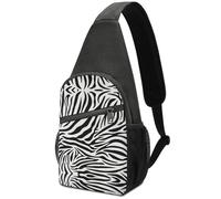 Dgsxynth Sac de poitrine, sac à bandoulière décontracté avec empreintes de pattes d'animaux, pour homme et femme, Motif zèbre, Taille unique