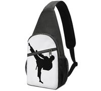 Dgsxynth Sac de poitrine, sac à bandoulière en cuir de vache marron, sac à dos décontracté pour homme et femme, Arts martiaux Taekwondo., Taille unique