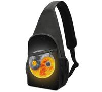 Dgsxynth Sac de poitrine, sac à bandoulière en peau d'alligator, sac à bandoulière décontracté pour homme et femme, Cool Yin Yang, Taille unique