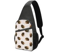 Dgsxynth Sac de poitrine, sac à bandoulière en peau d'alligator, sac à bandoulière décontracté pour homme et femme, Adorable hérisson., Taille unique