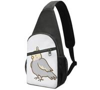 Dgsxynth Sac de poitrine, sac à bandoulière en peau d'alligator, sac à bandoulière décontracté pour homme et femme, Perroquet calopsitte, Taille unique