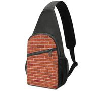 Dgsxynth Sac de poitrine, sac à bandoulière imprimé camouflage vert, sac à bandoulière décontracté pour homme et femme, Texture murale en brique rouge., Taille unique