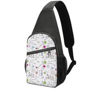 Dgsxynth Sac de poitrine, singe mignon avec sac à bandoulière à lunettes, sac à bandoulière décontracté pour homme et femme, Motif expériences en chimie, Taille unique
