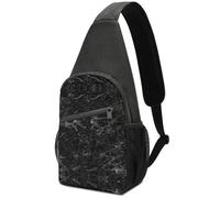 Dgsxynth Sac de poitrine, singe mignon avec sac à bandoulière à lunettes, sac à bandoulière décontracté pour homme et femme, Marbre noir, Taille unique