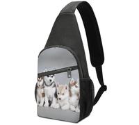 Dgsxynth Sac de poitrine, tour Eiffel Paris, sac à bandoulière, sac à bandoulière décontracté pour homme et femme, Joli husky., Taille unique