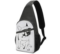 Dgsxynth Sac de poitrine, tour Eiffel Paris, sac à bandoulière, sac à bandoulière décontracté pour homme et femme, Bouledogue français, Taille unique