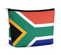 Dgsxynth Trousse à cosmétiques, trousse de maquillage mauvais yeux, trousse de toilette portable avec fermeture éclair pour un usage quotidien, voyage, Drapeau Afrique du Sud., Taille unique
