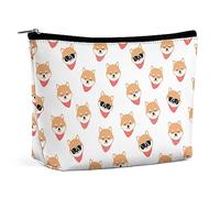 Dgsxynth Trousse à cosmétiques, trousse de maquillage mauvais yeux, trousse de toilette portable avec fermeture éclair pour un usage quotidien, voyage, Magnifique chien Shiba Lnu, Taille unique