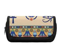 Dgsxynth Trousse à crayons double couche, motif tête de mort et os croisés, sac de papeterie utilisé comme trousse à crayons, Scarabée égyptienne, One Size, Trousse à crayons