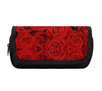 Dgsxynth Trousse à crayons double couche, Venise ItalyStationery Bag utilisée comme trousse à crayons, Motif roses - Rouge, One Size, Trousse à crayons