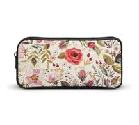 Dgsxynth Trousse à crayons, jolie grenouille, sac de papeterie, sac de voyage d'affaires ou petite boîte à outils, trousse de maquillage pour filles, Fleurs de coquelicots aquarelle, 22*12*5cm
