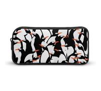 Dgsxynth Trousse à crayons, motif baleine de dessins animés, sac de papeterie, sac de voyage d'affaires ou petite boîte à outils, trousse de maquillage pour filles, Pingouin mignon., 22*12*5cm