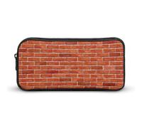 Dgsxynth Trousse à crayons, motif mur de briques rouges, sac de papeterie, sac de voyage d'affaires ou petite boîte à outils, trousse de maquillage pour filles, Texture murale en brique rouge., 22*12