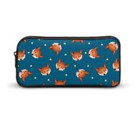 Dgsxynth Trousse à crayons, sac de papeterie amusant en forme de coccinelle, sac de voyage d'affaires ou petite boîte à outils, trousse de maquillage pour filles, Adorable renard rouge., 22*12*5cm