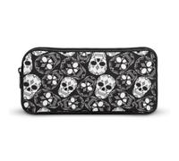 Dgsxynth Trousse à crayons, sac de papeterie amusant, sac de voyage d'affaires ou petite boîte à outils, trousse de maquillage pour filles, Sugar Skull, 22*12*5cm, Trousse à crayons
