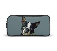 Dgsxynth Trousse à crayons, trousse de papeterie Boston Terrier, sac de voyage d'affaires ou petite boîte à outils, trousse de maquillage pour filles, Boston Terrier, 22*12*5cm, Trousse à crayons