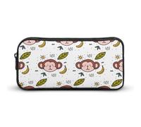 Dgsxynth Trousse à crayons, trousse de papeterie Boston Terrier, sac de voyage d'affaires ou petite boîte à outils, trousse de maquillage pour filles, Banane motif singe, 22*12*5cm, Trousse à crayons