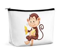 Dgsxynth Trousse de maquillage pour chien teckel de Noël, trousse de toilette portable avec fermeture éclair pour un usage quotidien, voyage, Monkey Banana, Taille unique