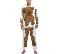 Dgsxynth Vêtements de nuit, ensemble de pyjama pour homme motif poulet coloré bizarre, vêtements de nuit, haut à manches longues et pantalon, Ours en peluche., M