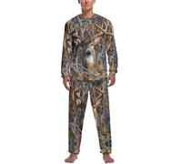 Dgsxynth Vêtements de nuit, Question Mark Ensemble de pyjama pour homme, vêtements de nuit, haut à manches longues et pantalon, Cerf camouflage, XXL