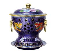 DGSYUAN Marmite Chinoise en Cuivre Marmite Simple De Style Vintage Chinois avec Couvercle, Ustensiles De Cuisine(Blue)