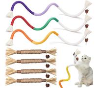 DGTSYAL 8 Piezas de Juguete de Hierba gatera - Juguete Cuerda Gato, Cuerda Dental Para Gato, Juguetes Interactivos Gatos Para Juguetes Gat Limpiar Los Dientes y Liberar El Estrés